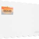 Scalloped Bulletin Board 48x36 inches, Decorative Felt Pin Board for Wall