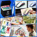 AenArt Alcohol Markers, 80 Color Dual Tip Art Drawing Markers, Artist Pens with Organizing Case for Adult Drawing Coloring Sketching（White Barrel）