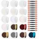 Artdone Chrome Nail Powder Magic White Pearl Kit Mirror Effect Silver Metallic Holographic Dip Nail Powder For Resin Craft & Nail Art Decoration (16 Colors Pearl And Chrome)
