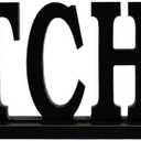 Linfevisi Black Wood Kitchen Sign Standing Block Letters Sign Rustic Freestanding Wood Word Decor Decorative Kitchen Table Sign Cutout Word Art Kitchen Shelf Decor (Black Kitchen Sign)