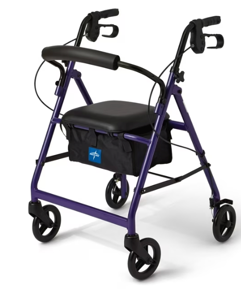 Medline Superlight Aluminum Rollator, Black - Ultra-Lightweight, Foldable & Durable Mobility Walker purple