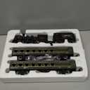 Electric Train Sets for Boys Girls Metal Alloy Christmas Trains Toys Steam Locomotive, Passenger Carriages, Tracks, Light & Sounds Rechargeable Birthday Gifts for Kids 3 4 5 6 7 8 + Years Old Green