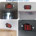 GZRUIYANG Black Housing Exit Sign with Emergency Lights Red, LED Emergency Exit Light with Battery Backup, UL 924 Certified, AC 120/277V, Commercial Emergency Lights Combo for Business - 1 Pack