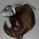 Ms Taj Hair Topper 12 Inch Hair Toppers for Women with Thinning Hair 6.5"x6.5" Large Base Synthetic Hair Topper with Bangs Fiber Wiglets Ladies-Dark Golden Brown with Highlights