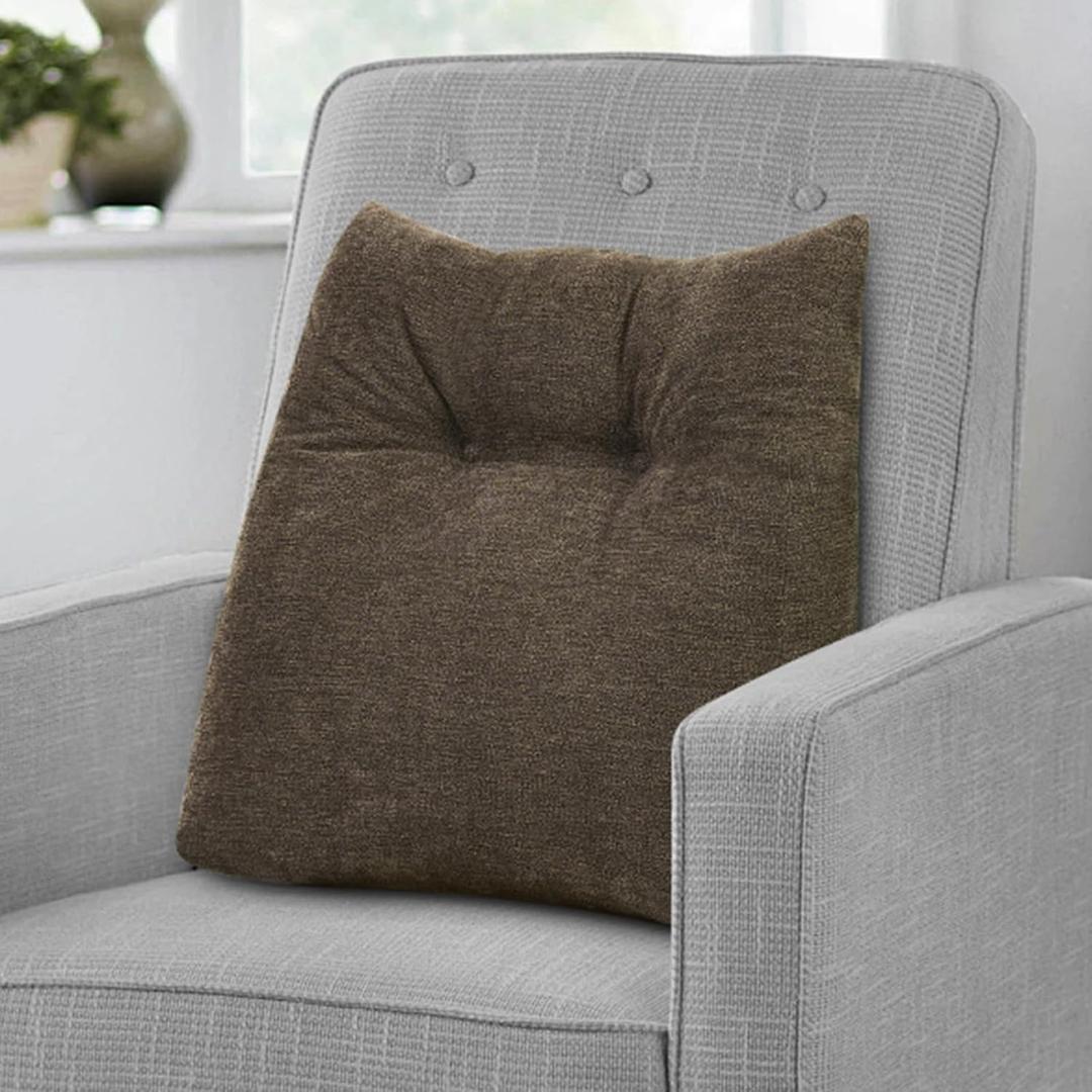 Shinnwa Lumbar Support Pillow for Office Chair, Memory Foam Back Support Pillow for Back Pain Relief, Car, Chair and Couch, 15x17.5x4.5in, Brown