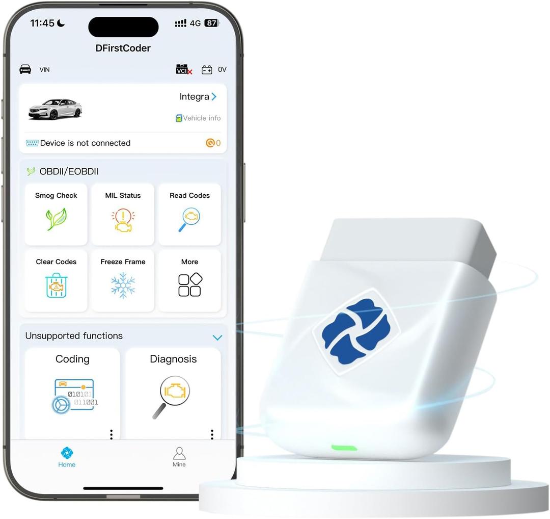 DFirst 201BTFD All System Diagnostic Tool Oil Reset One-Click ECU Coding Disable Auto Start Stop OBD2 Scanner (iOS/Android,A Vin Pack, Lifetime Free Update)