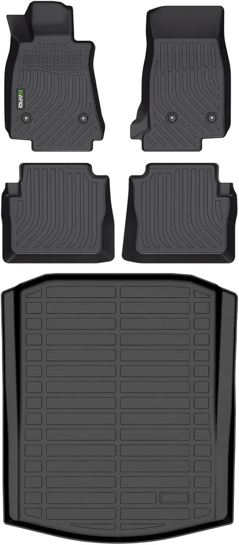 Floor Mats & Cargo Liner Custom for Cadillac CT5 2020-2025 All Weather Protection TPE Heavy Duty Non-Slip Automotive Floor Liners Fits Full Set Accessories, Black