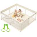 Mloong Large Baby Playpen for Toddler - 6959in Babies Play Pen Playard Active Center Beige