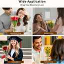 HJORZMM 50 PCS Flower Bouquet Wrapping Bags Paper with 50 PCS Floral Card Holder Picks and Ribbons, Flower Wrapping Brown Paper Sleeves for Flower Bar, Mother's Day, Graduation, Valentine, Birthday