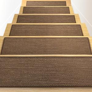 RIOLAND Non-Slip Carpet Stair Treads for Wooden Steps Indoor, 8" X 30", 15 Pack Peel and Stick Stair Treads Runners for Kids Elders and Pets, Brown