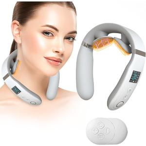 asomooh Neck Massager for Pain Relief Deep Tissue,Electric Portable Neck Massager with Heat for Women Men