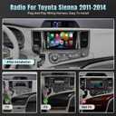 Naifay Car Radio Stereo for Toyota Sienna 2011-2014 with Wireless CarPlay Android Auto, 2+32G 9inch IPS Touch Screen for Sienna Stereo with Bluetooth/FM Receivers/GPS/WiFi/SWC/Split Screen/Mirrorlink