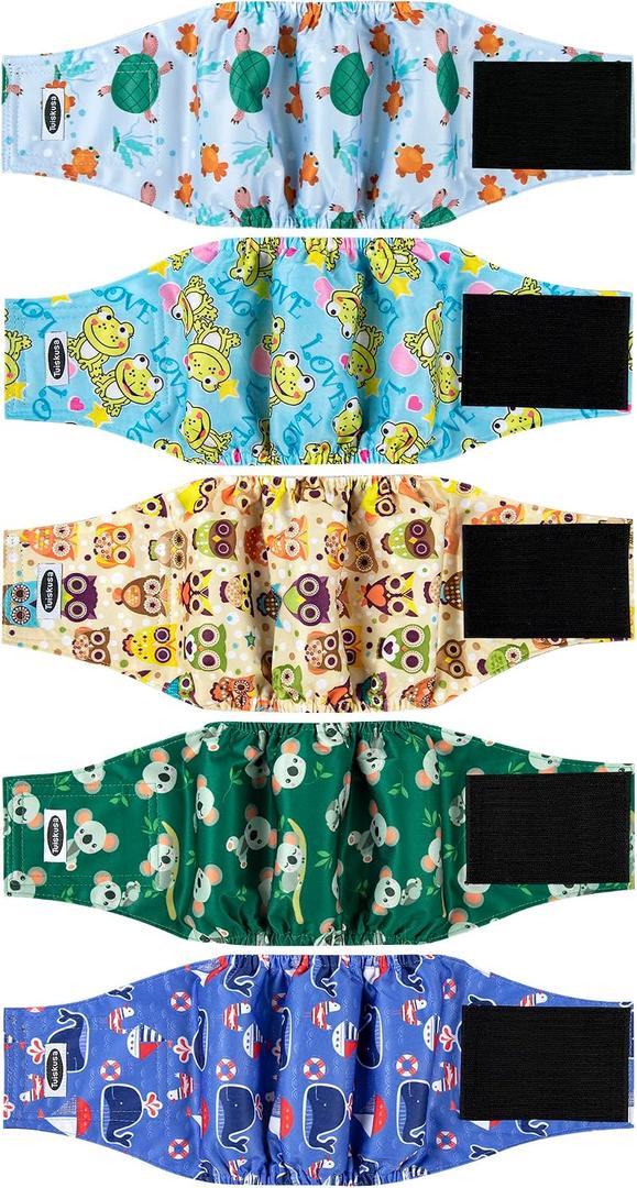 Male Dog Diapers, High Absorbing Dog Belly Bands for Male Dogs, Washable Reusable Dog Males Wraps(5 Pack), Size: X-Large