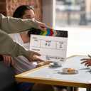 ALLZEDREAM Acrylic Directors Clapboard Film Clapper Board Cut Action Scene Slates with 2 Dry Erase Whiteboard Pens, Multicolor