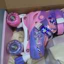 METROLLER Kids Roller Skates Girls Ages 4-6 5-8 8-12 Adjustable Toddler Roller Skates Shining Wheels Little Unicorn Sports Outdoors (Purple)