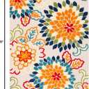 SAFAVIEH Washable Rug Outdoor Cabana Collection - 2'2" x 5', Ivory & Orange, Non-Shedding & Easy to Clean, Entryway, Front Door, Kitchen, Mudroom (CBN391A)
