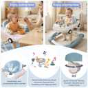 Baby Walker, 5-in-1 Baby Walker for Boys and Girls with Bouncer, Removable Footrest, Music, Foldable & Adjustable Speed Wheels Activity Walker for 6-18 Months Toddler Infant(Haze Blue)