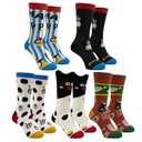 Rutuioy 5 Pairs Funny Novelty Crew Socks Casual Athletic Sport Crazy Dress Sock For Women Men