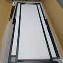 Huuger Computer Desk, 55 Inch Home Office Desk, Gaming Writing Work from Home Study Desk, Large Legroom, Sturdy Metal Frame, Modern Simple, Rustic Brown