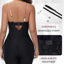 SHAPESHE Strapless Shapewear Bodysuit for Women Compression Tummy Control Seamless Shapewear Full Body Shaper Bodysuit (Black, M)