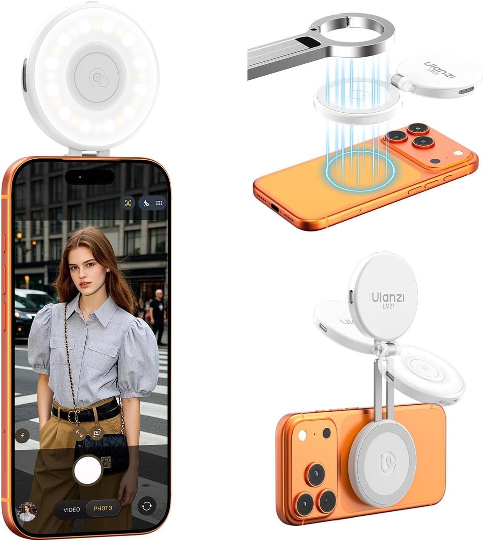 ULANZI LM21 Dual Sided Magnetic Phone Selfie Ring Light for iPhone/Android