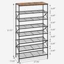 IBUYKE 8 Tier Shoe Rack, Large Capacity Shoe Storage Organizer for 32 Pairs of Shoes, Metal Shoe Storage Rack with Shelf for Entryway Hallway Closet Garage, Rustic Brown and Black TXJ018H