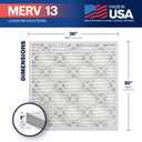BNX TruFilter 20x20x2 Air Filter MERV 13 (4-Pack) - MADE IN USA - Electrostatic Pleated Air Conditioner HVAC AC Furnace Filters for Allergies, Pollen, Mold, Bacteria, Smoke, Allergen, MPR 1900 FPR 10