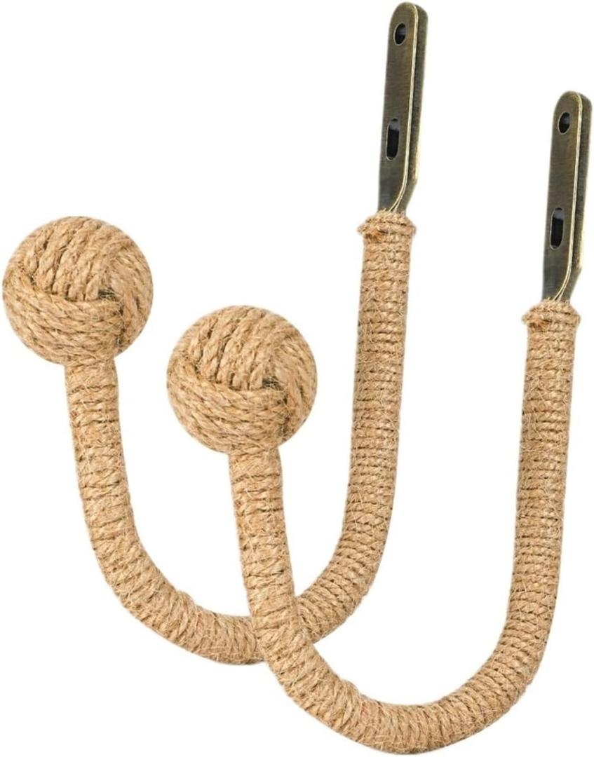 2PCS Wall Mounted Curtain Hook Simple Curtain Binding Rope Bedroom Living Room Decoration Curtain Buckle for Curtains