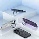 Designed for iPhone 15 Case, Compatible with Mag-Safe, Frosted Translucent Slim Case with Built-in Aluminum Alloy Lens Bracket, Military-Grade Drop Protection with Airbag Corners, Blue