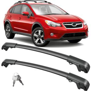 FengYu 300lb Lockable Roof Rack Cross Bars Compatible with 2013-2017 Subaru XV Crosstrek & 2012-2016 Impreza, Heavy Duty Aluminum Roof Rails Crossbars Cargo Bars Canoe Rooftop Black Carrier Luggage