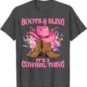 Boots and Bling It's a Cowgirl Thing Rodeo Western Country T-Shirt, Size: M