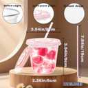12oz Disposable Stemless Glasses with Flat Lids and Straws,PET Disposable Drinking Cups,Clear Plastic Wine Glasses for Parties Birthday,Wedding,Meeting,Christmas Party Supplies. (100, Pink)