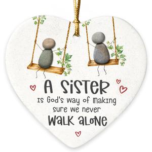 8 x Funny Sister Christmas Ornament 2025 - Cute Soul Sister Gifts for Women, Ceramic Ornament for Christmas Tree Decorations, Unique Far Away Sister Presents, Birthday Gifts for Sisters Bestie