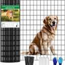 Welded Wire Fence 36inch x 50ft, Black PVC Coated Garden Fencing, 2 inch x 3inch 16Gauge Chicken Wire Fence Roll, Anti-Rust Metal Fencing for Yard Plant Protection Poultry Netting