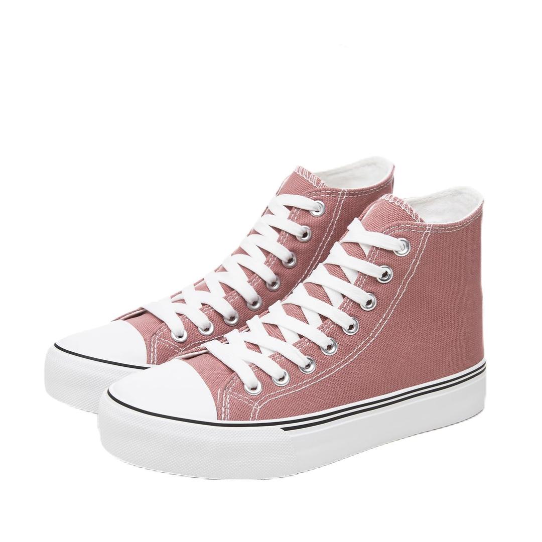 Iarus High Top Sneakers for Women White Canvas Comfortable Shoes for Women Walking Casual Sneakers Tennis Shoes（Magenta07）