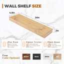 24x6.8x2 Inch Rustic Floating Shelves for Wall Set of 2 - Oak Solid Wood Wall Mounted Shelves with Invisible Bracket, Extended Design for Farmhouse Living Room Bedroom Kitchen Decor