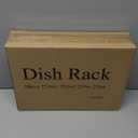 SNTD Dish Drying Rack - Space-Saving Dish Rack for Kitchen Counter, Stainless Steel Dish Drainer with Utensil Holder and Drainboard, 11" W x 15" L (Black)