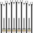 NUERPO 7 Pack String Light Poles,Metal Poles for Hanging Outdoor Light Strings,7 Pack 10 FT Light Poles Stand for Outside Garden,Patio,Wedding,Backyard,Deck,Party