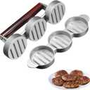 Mini Burger Press,Sausage Patty Press,Slider Burger Press to Make 3 Patties at A Time,Round Slider Press for Mini Burgers,Hamburger Patty Press for Mini Burger,Barbecue,Picnic,Camping, Etc
