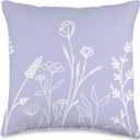 Summer Wildflowers Pattern Pastel Design Floral Periwinkle Throw Pillow (16x16)