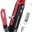 Universal Motorcycle Kickstand Adjustable Foot Side Support Parking Kickstand for Electric Motorbike Parking Foot Side Support Stand (Red)