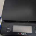 Taylor Glass Top Food Scale with Touch Control Buttons, 11 lb Capacity, Black