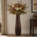 Wooden Floor Vase Home Decor 23.6IN Large Floor Standing Vases Boho Ikebana
Cylinder Tall Vase Rustic Farmhouse Living Room Decor Aesthetic Centerpieces, House Bedroom Dining Room Corner Decor