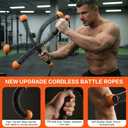 2 x Ropeless Battle Ropes for Home Gym, Portable Cordless Weighted Battle Ropes with Storage Bag, High Calorie Burn for Men & Women, Fitness Equipment for HIIT & Low-Impact Aerobic Training