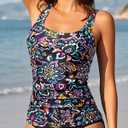 Aqua Eve Tankini Tops for Women Swimwear Top Only Tummy Control Bathing Suit Top No Bottom  (M)
