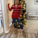 Ugly Christmas Sweater for Women Christmas Cardigans Funny Xmas Open Front Button Down Knit Coat Outwear (Small, Red)