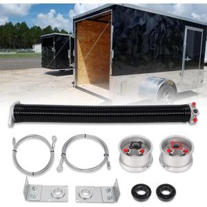 TSAP660 Ramp Door Spring Kit for 6' Wide Cargo Trailer - 60 lb Torsion Spring Repair Assembly with Cables and Drums - Replacement Rear Ramp Door Assist System for Cargo Enclosed Trailers