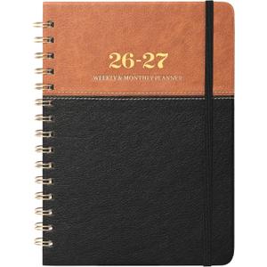 Planner 2026-2027 - Weekly Monthly Planner from July 2026 to June 2027, Calendar Planner with Inner Pocket, 6.1'' x 8.3'' (Brown)