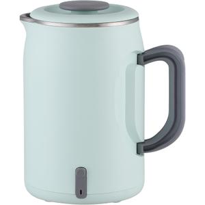 Electric Travel Kettle 0.6L with Folding Handle, Portable 400W Heating Power Boiler Easy to Store, 304 Stainless Steel BPA-Free, One Key Operation, Small and Safety for Camping/Office/On The Go/RV (Green)