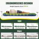 Yuzonc Double Sleeping Pad - Self Inflating 4" Extra-Thick for 2 Person with Pillow Built-in Foot Pump Inflatable Sleeping Mat for Backpacking, Hiking, Traveling, Tent, Portable Camping Mat